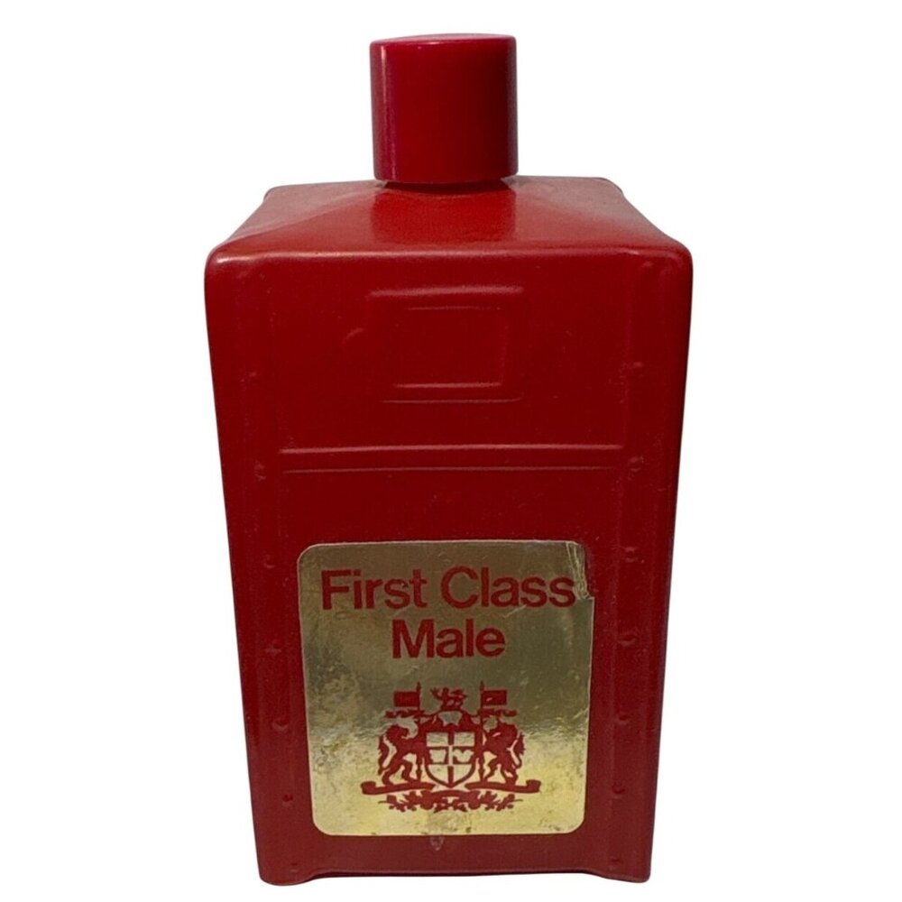 Vintage Avon First Class Male Electric Pre-Shave Red Bottle 4 Fl. Oz.  EMPTY